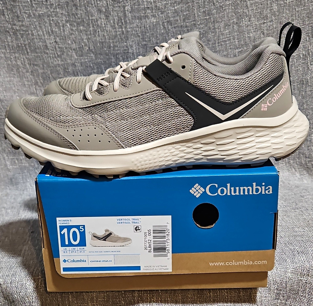 Columbia Vertisol Trail Omni-Max Womens Size 10.5 Tan Pink Hiking Shoes Sneaker